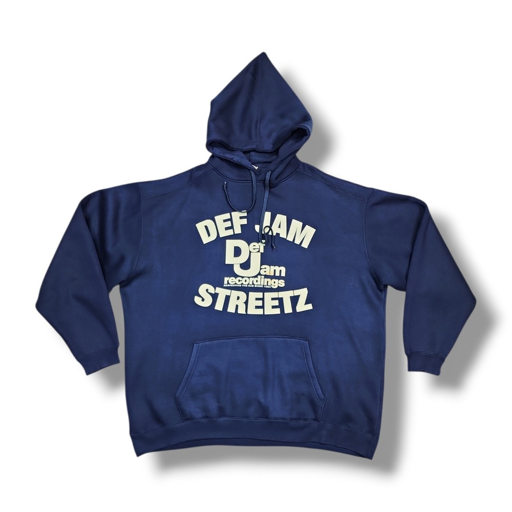 Vintage Def Jam Streetz Def Jam Recordings Glow in the Dark Navy Hoodie Size 2XL